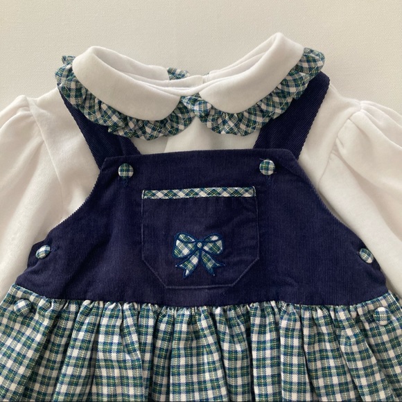 Vintage Petit Ami Baby Girl 12 Months Jumper Dress Top Set Outfit - Picture 2 of 8